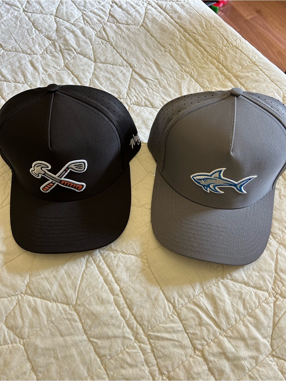 Waggle Men's Gray Shark Logo Baseball Cap - Sporty Casual Hat